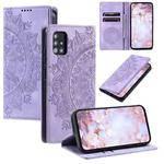 For Samsung Galaxy A71 4G Totem Embossed Magnetic Leather Phone Case(Purple)