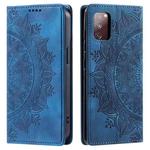 For Samsung Galaxy S20 FE 4G / 5G Totem Embossed Magnetic Leather Phone Case(Blue)