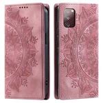 For Samsung Galaxy S20 FE 4G / 5G Totem Embossed Magnetic Leather Phone Case(Rose Gold)