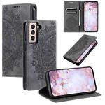 For Samsung Galaxy S21 5G Totem Embossed Magnetic Leather Phone Case(Grey)