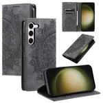 For Samsung Galaxy S23 5G Totem Embossed Magnetic Leather Phone Case(Grey)