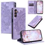 For Samsung Galaxy S24 5G Totem Embossed Magnetic Leather Phone Case(Purple)