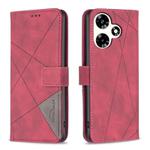 For Infinix Hot 30 Magnetic Buckle Rhombus Texture Leather Phone Case(Red)