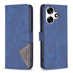 For Infinix Hot 30 Magnetic Buckle Rhombus Texture Leather Phone Case(Blue)