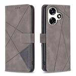 For Infinix Hot 30 Magnetic Buckle Rhombus Texture Leather Phone Case(Grey)