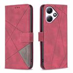 For Infinix Hot 30 Play NFC Magnetic Buckle Rhombus Texture Leather Phone Case(Red)