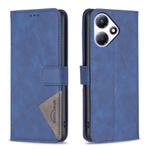 For Infinix Hot 30 Play NFC Magnetic Buckle Rhombus Texture Leather Phone Case(Blue)