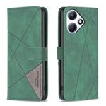 For Infinix Hot 30 Play NFC Magnetic Buckle Rhombus Texture Leather Phone Case(Green)