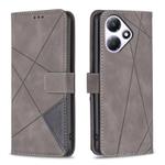 For Infinix Hot 30 Play NFC Magnetic Buckle Rhombus Texture Leather Phone Case(Grey)