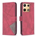 For Infinix Note 30 Pro Magnetic Buckle Rhombus Texture Leather Phone Case(Red)