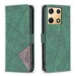 For Infinix Note 30 Pro Magnetic Buckle Rhombus Texture Leather Phone Case(Green)