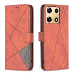 For Infinix Note 30 Pro Magnetic Buckle Rhombus Texture Leather Phone Case(Brown)