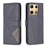 For Infinix Note 30 Pro Magnetic Buckle Rhombus Texture Leather Phone Case(Black)