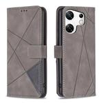 For Infinix Zero 30 4G Magnetic Buckle Rhombus Texture Leather Phone Case(Grey)