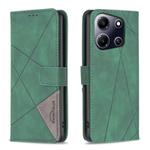 For Infinix Note 30i Magnetic Buckle Rhombus Texture Leather Phone Case(Green)