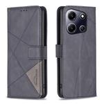 For Infinix Note 30i Magnetic Buckle Rhombus Texture Leather Phone Case(Black)