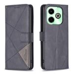 For Infinix Hot 40/40 Pro Magnetic Buckle Rhombus Texture Leather Phone Case(Black)