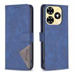 For Infinix Smart 8 Magnetic Buckle Rhombus Texture Leather Phone Case(Blue)
