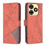 For Infinix Smart 8 Magnetic Buckle Rhombus Texture Leather Phone Case(Brown)