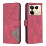 For Infinix Note 40 Pro 4G/5G/40 Pro+ 5G Magnetic Buckle Rhombus Texture Leather Phone Case(Red)