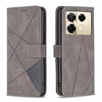 For Infinix Note 40 Pro 4G/5G/40 Pro+ 5G Magnetic Buckle Rhombus Texture Leather Phone Case(Grey)