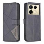 For Infinix Note 40 Pro 4G/5G/40 Pro+ 5G Magnetic Buckle Rhombus Texture Leather Phone Case(Black)