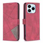 For Infinix Note 40X 5G Magnetic Buckle Rhombus Texture Leather Phone Case(Red)