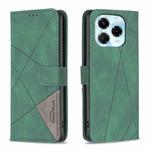 For Infinix Note 40X 5G Magnetic Buckle Rhombus Texture Leather Phone Case(Green)