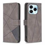 For Infinix Note 40X 5G Magnetic Buckle Rhombus Texture Leather Phone Case(Grey)