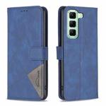 For Infinix Hot 50 5G Magnetic Buckle Rhombus Texture Leather Phone Case(Blue)