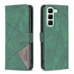 For Infinix Hot 50 5G Magnetic Buckle Rhombus Texture Leather Phone Case(Green)