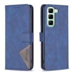 For Infinix Hot 50 4G Magnetic Buckle Rhombus Texture Leather Phone Case(Blue)