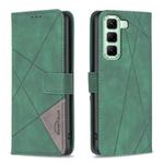 For Infinix Hot 50 4G Magnetic Buckle Rhombus Texture Leather Phone Case(Green)