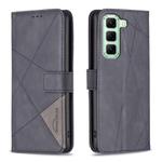 For Infinix Hot 50 4G Magnetic Buckle Rhombus Texture Leather Phone Case(Black)