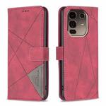 For Infinix Note 50 Pro+ 5G Magnetic Buckle Rhombus Texture Leather Phone Case(Red)
