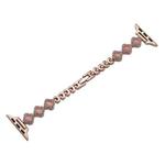 For Apple Watch Series 9 41mm Diamond Four-leaf Clover Metal Chain Watch Band(Rose Gold)