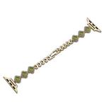 For Apple Watch Series 4 44mm Diamond Four-leaf Clover Metal Chain Watch Band(Gold)