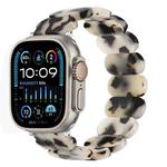 For Apple Watch Ultra 2 49mm Stretch Rope Resin Watch Band(Dark Brown White)