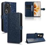 For OPPO Reno11 Pro Global Honeycomb Dot Texture Leather Phone Case(Blue)