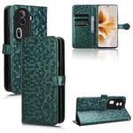 For OPPO Reno11 Pro Global Honeycomb Dot Texture Leather Phone Case(Green)
