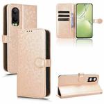 For OPPO K12x 5G Honeycomb Dot Texture Leather Phone Case(Gold)