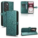 For OPPO Reno12 Pro 5G Global Honeycomb Dot Texture Leather Phone Case(Green)