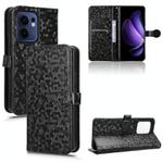 For OPPO Reno13 F 4G / 5G Honeycomb Dot Texture Leather Phone Case(Black)