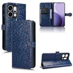 For OPPO Reno14 Global Honeycomb Dot Texture Leather Phone Case(Blue)