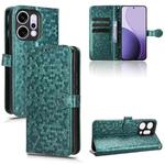 For OPPO Reno14 Global Honeycomb Dot Texture Leather Phone Case(Green)