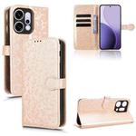 For OPPO Reno14 Pro Global Honeycomb Dot Texture Leather Phone Case(Gold)