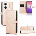 For OPPO A5x 5G / 4G Global Honeycomb Dot Texture Leather Phone Case(Gold)