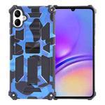 For Samsung Galaxy A05 Camouflage Armor Kickstand TPU + PC Magnetic Phone Case(Dark Blue)