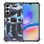 For Samsung Galaxy A05s Camouflage Armor Kickstand TPU + PC Magnetic Phone Case(Light Blue)