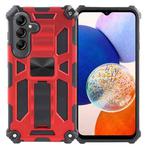 For Samsung Galaxy A15 Armor Shockproof TPU + PC Magnetic Phone Case with Holder(Red)